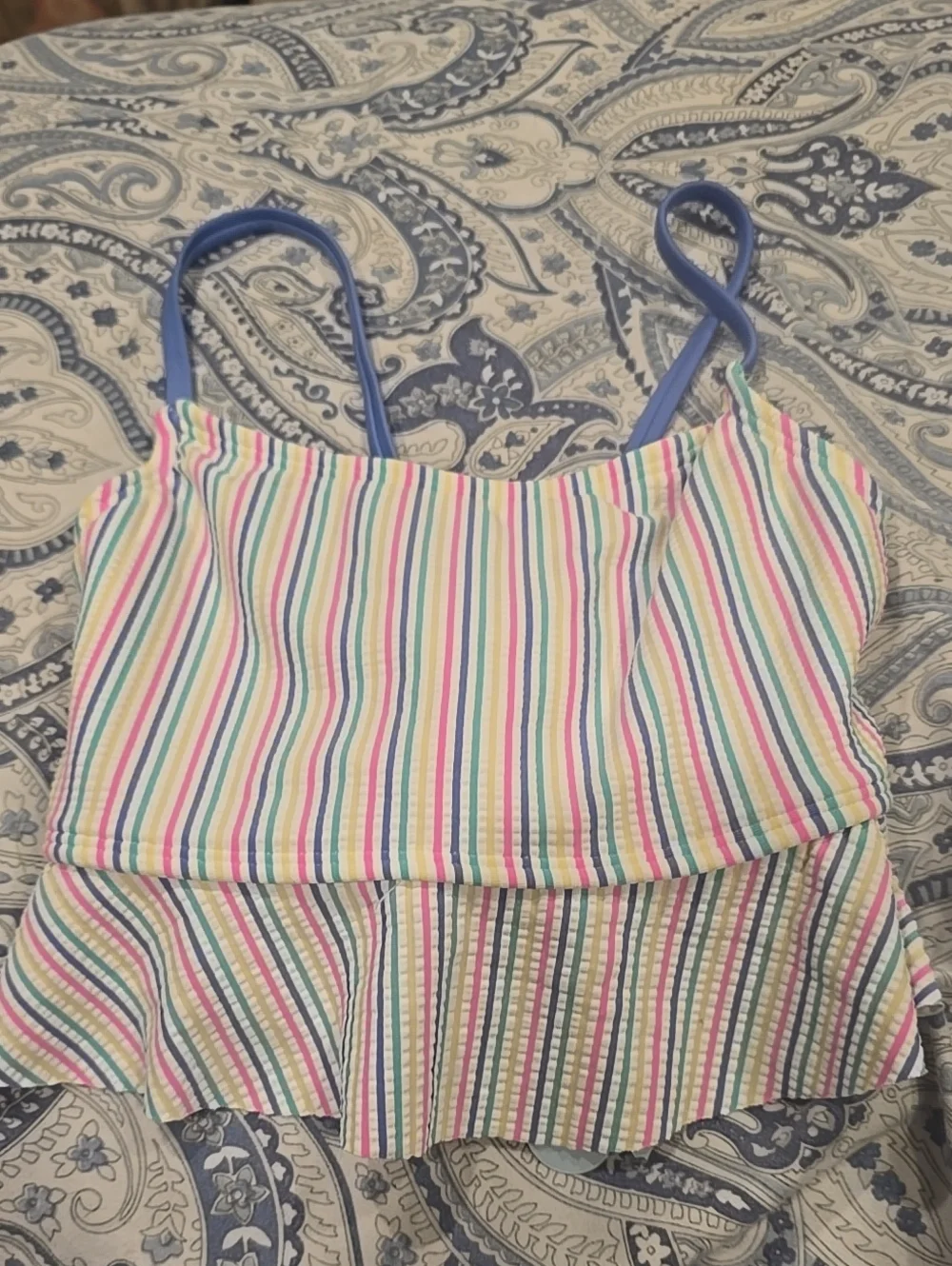 ❤️10/$20 Girls Striped Peplum Tank Top Swim